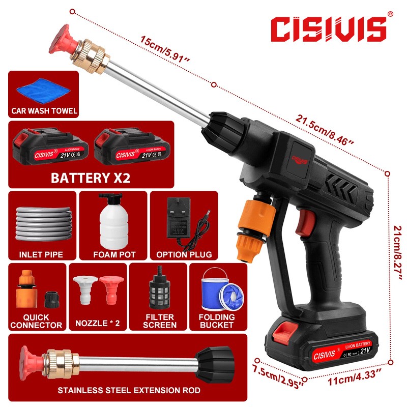 Cordless Pressure Washer, 1500 PSI Portable Power Washer with Battery & Charger Cordless Pressure Washer, 1500 PSI Portable Power Washer with Battery & Charger