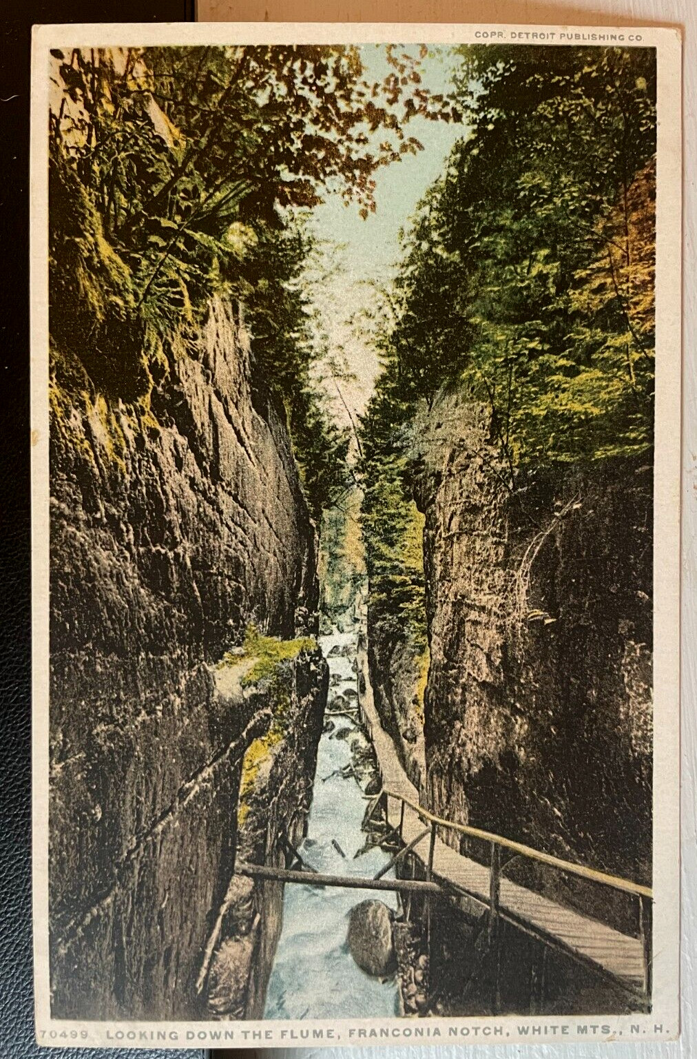Vintage Postcard 1907-1915 Looking Down the Flume Franconia Notch White Mts. NH Vintage Postcard 1907-1915 Looking Down the Flume Franconia Notch White Mts. NH
