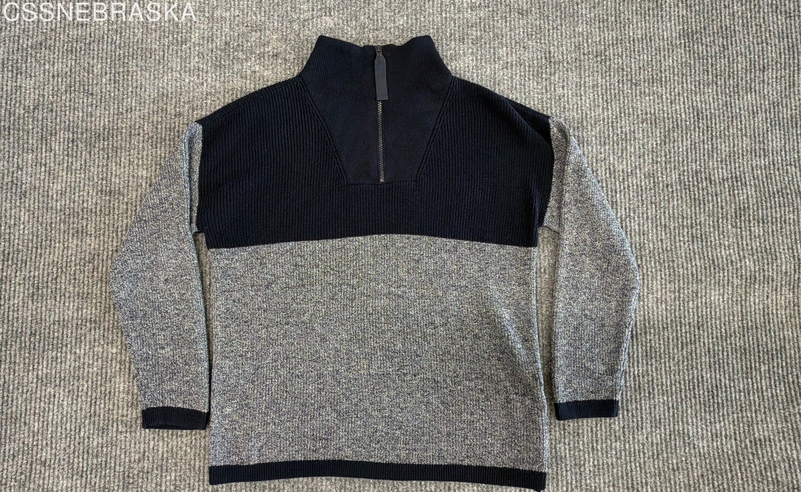 T by Talbots Black/Gray Womens quarter-zip pullover sweater. - Size MP T by Talbots Black/Gray Womens quarter-zip pullover sweater. - Size MP