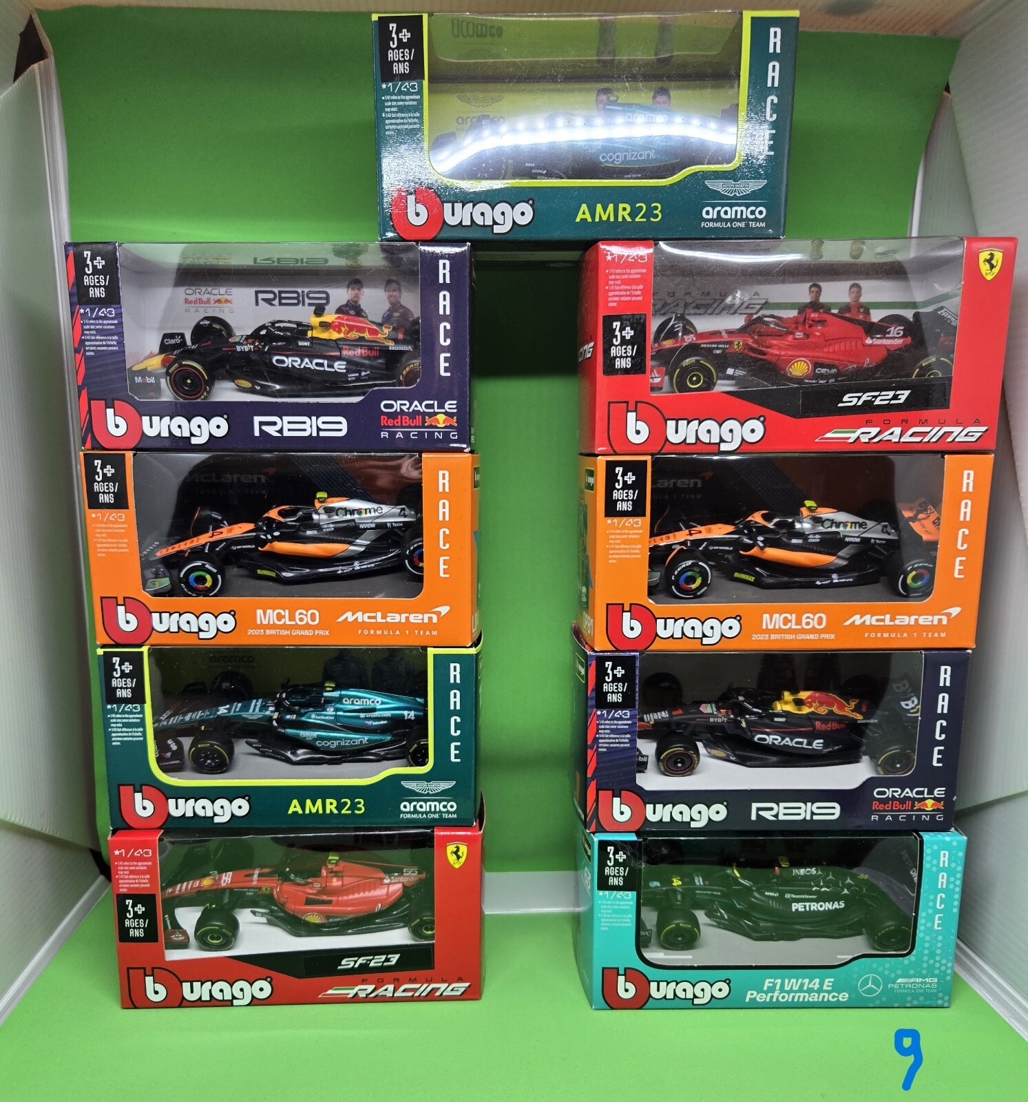Bburago Die-Cast Rreplica Collectible Race Car Vehicles - Lot of 9 Bburago Die-Cast Rreplica Collectible Race Car Vehicles - Lot of 9