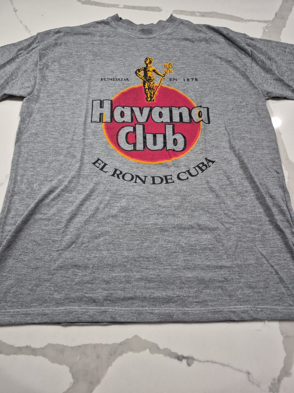 Havana Club El Ron De Cuba Grey Unisex T Shirt Size Adult Large