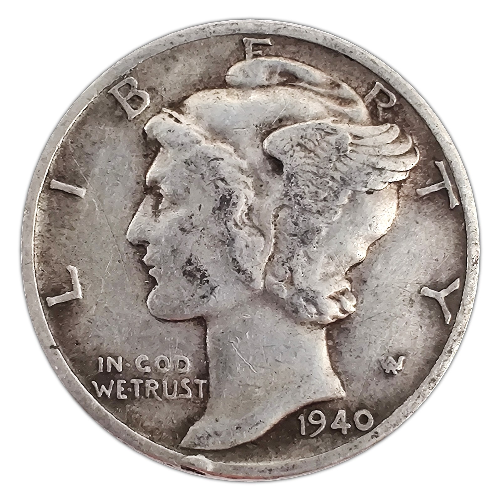 1940-D Mercury Dime F Fine 90% Silver 1940-D Mercury Dime F Fine 90% Silver
