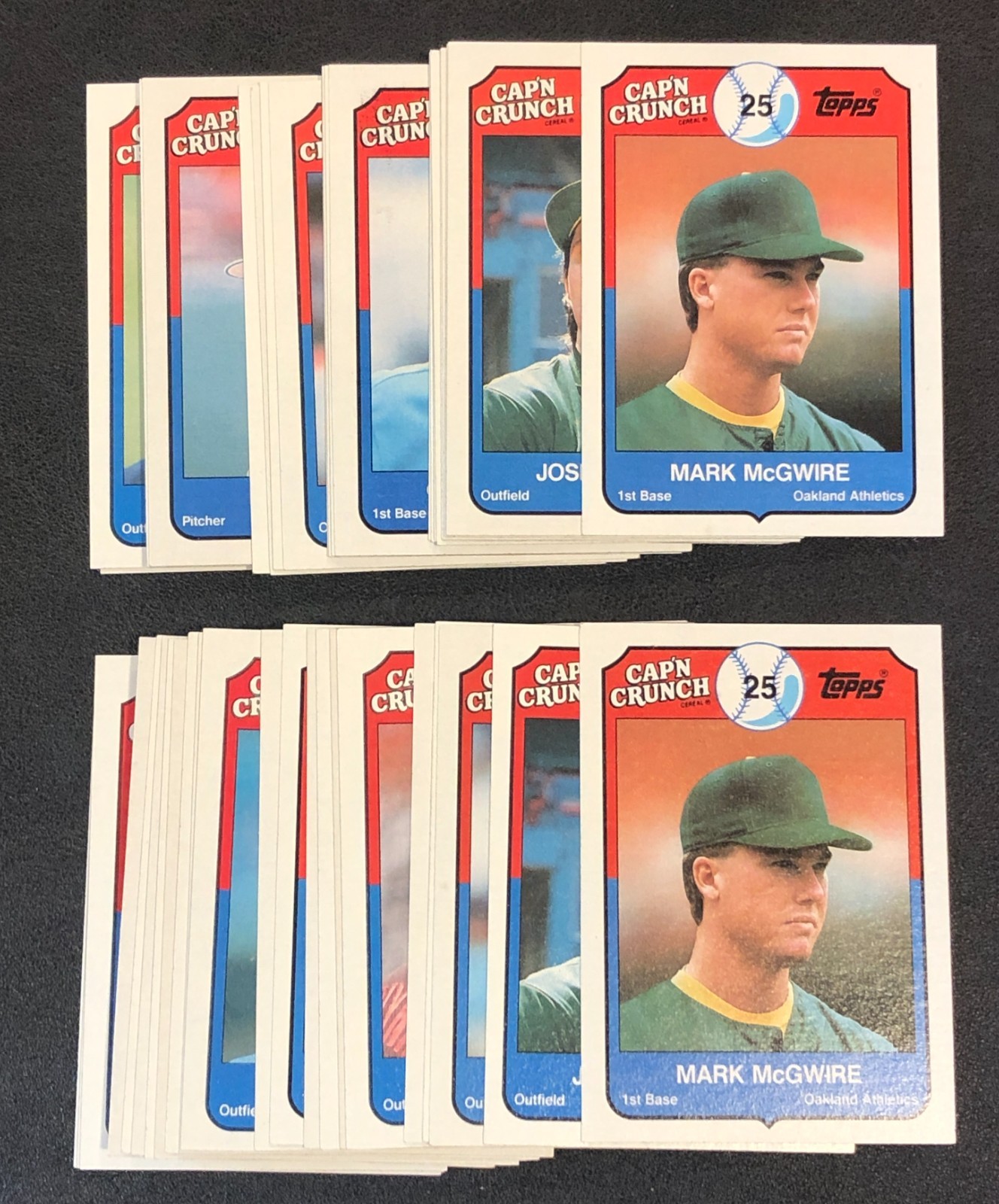 (2)x 1989 CAP\'N CRUNCH Cereal Topps Baseball Food Issue Trading Card Sets RARE