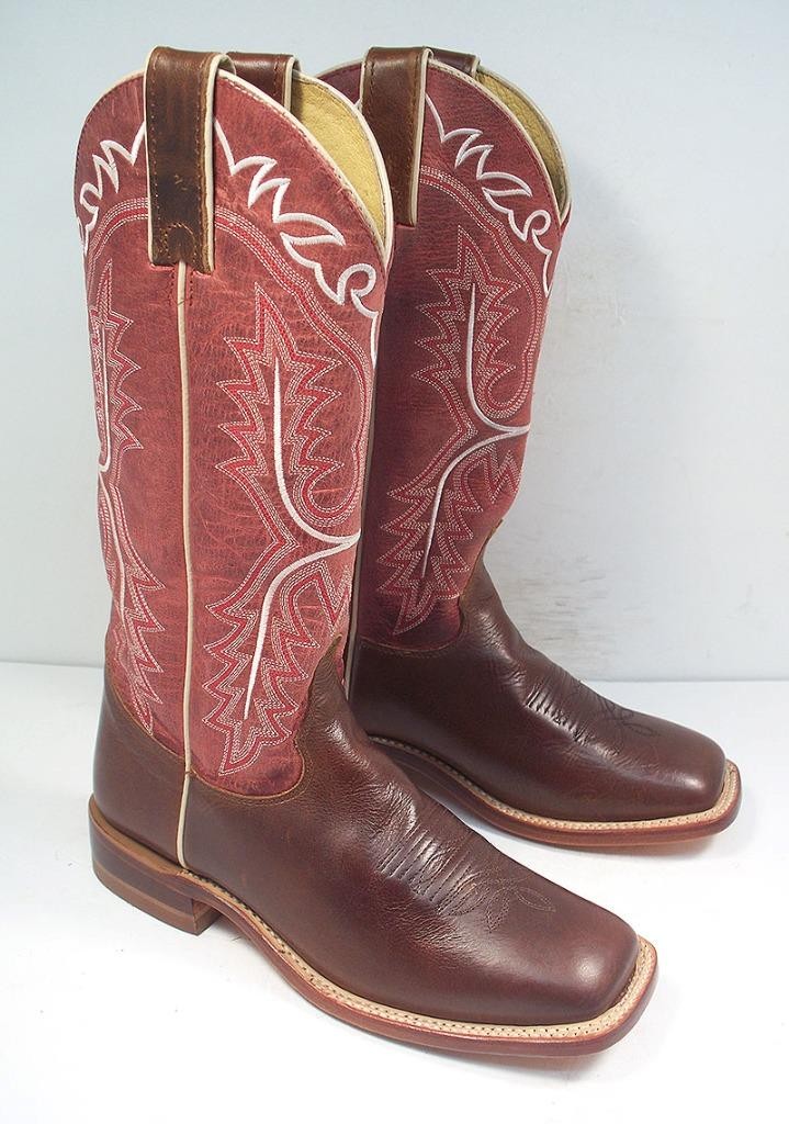 Justin Women\'s 6.5 B Stella Brown Leather Western Cowboy Boots Square Toe