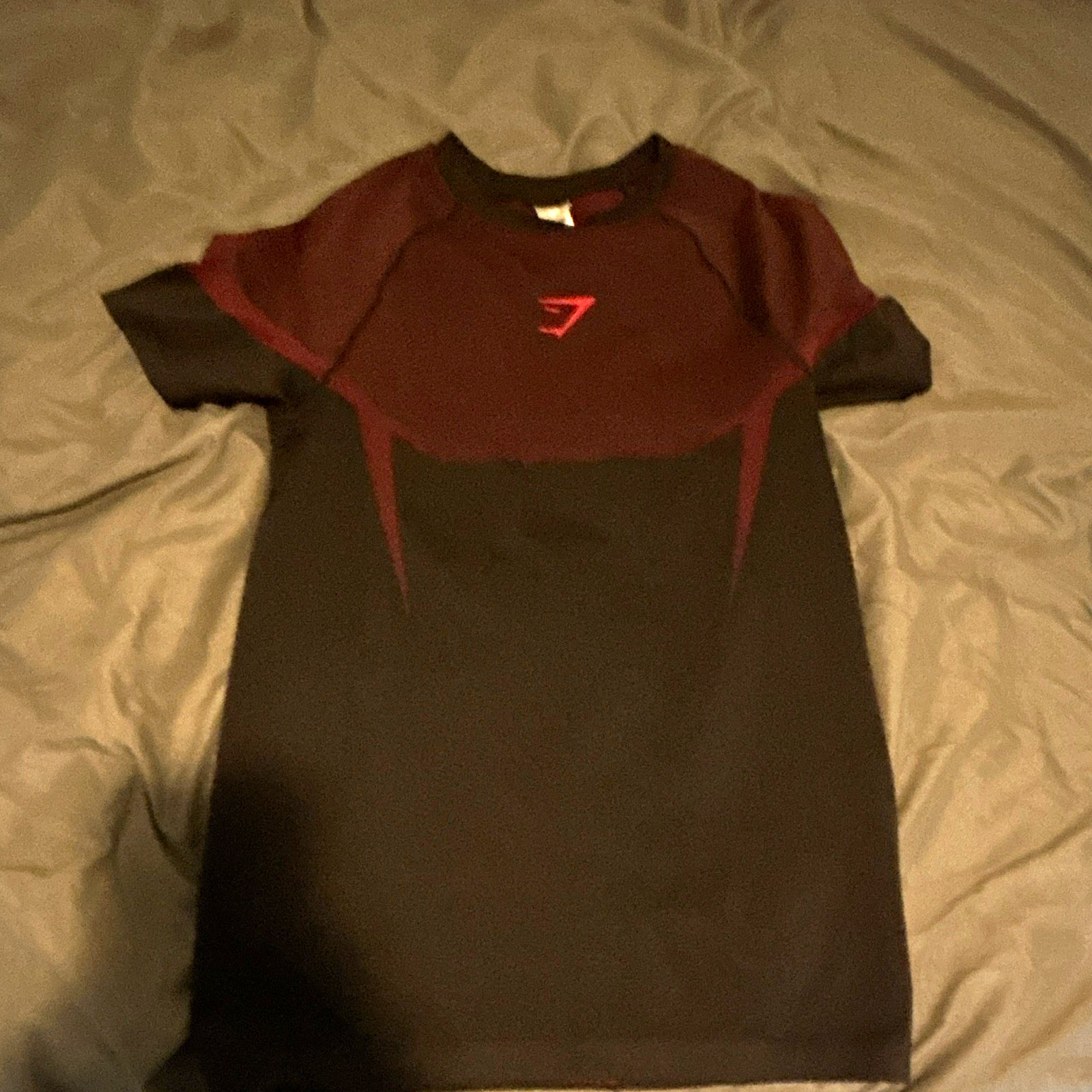 Gymshark Men’s Short Sleeve Red Onyx Compression Size Medium