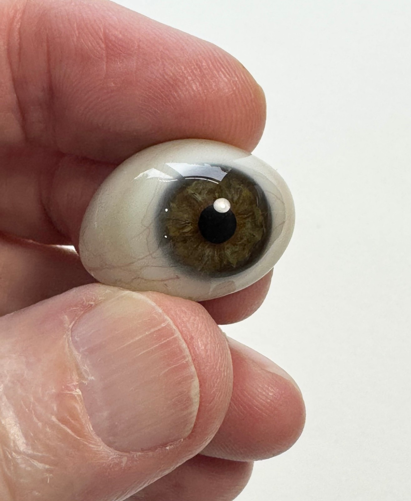 Antique German hand-blown human prosthetic glass eye. E3 Antique German hand-blown human prosthetic glass eye. E3