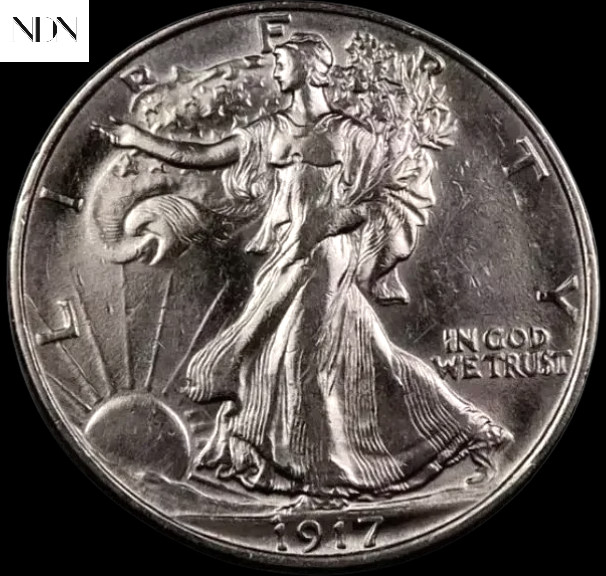 1917-S Walking Liberty Half Dollar - Choice Almost Uncirculated AU - 90% Silver