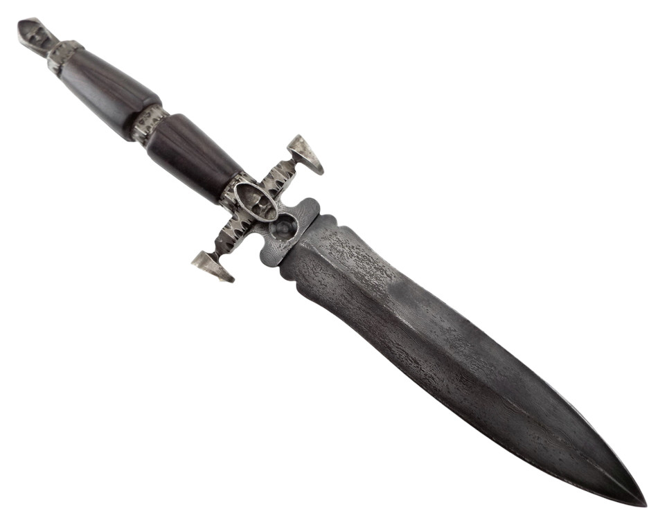 Vintage Custom Damascus Skull Guard Dagger by Don W. Hume Vintage Custom Damascus Skull Guard Dagger by Don W. Hume