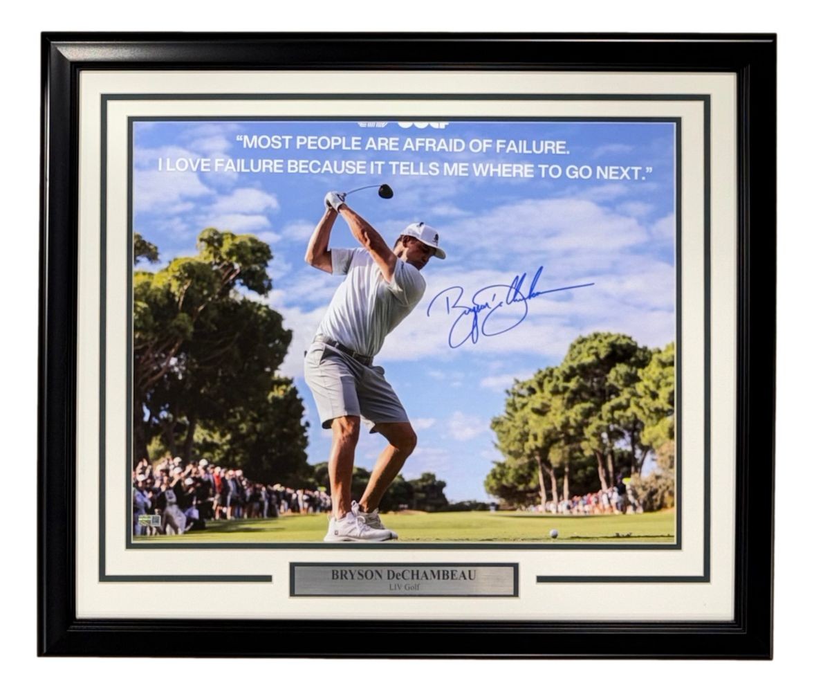 Bryson DeChambeau Signed Framed 16x20 LIV Golf Photo Steiner CX