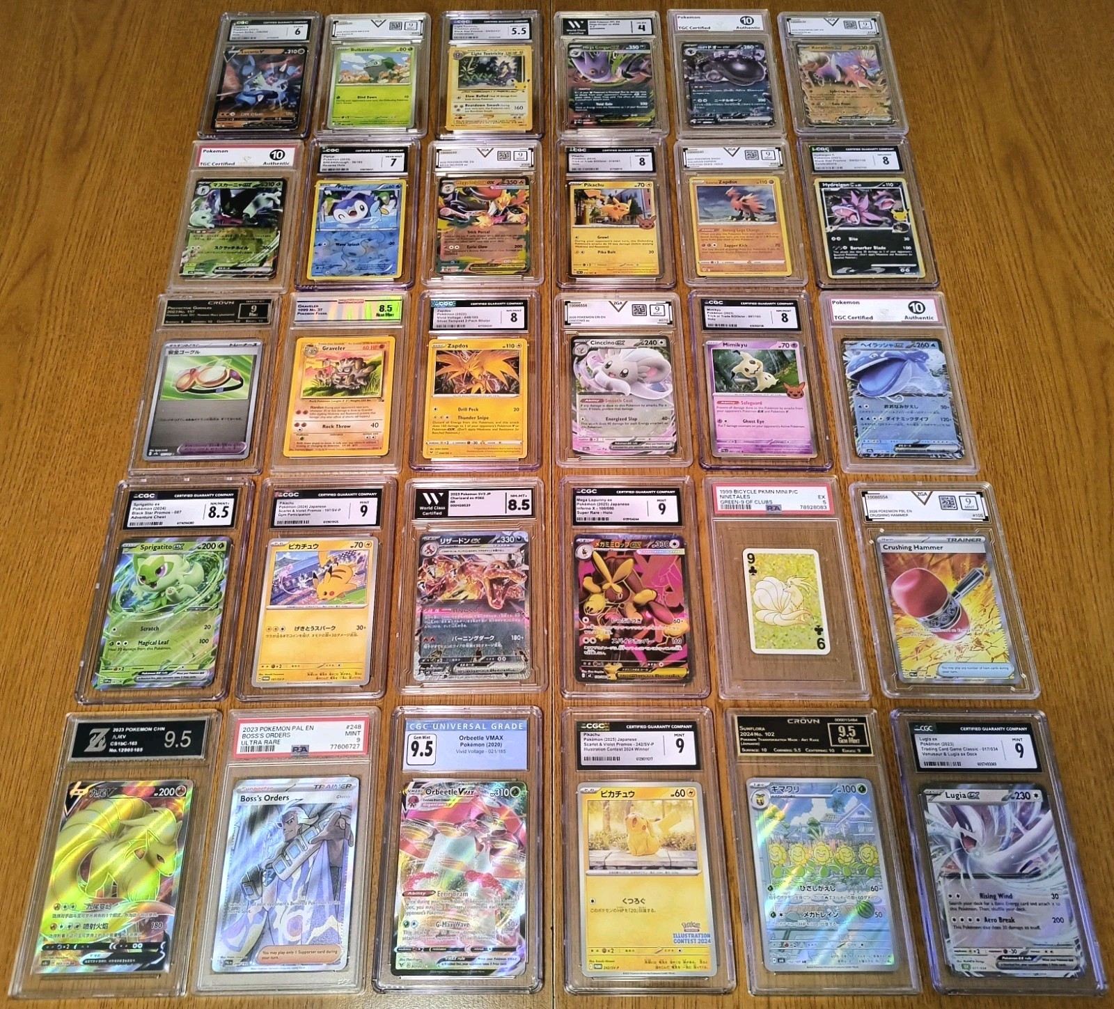 HUGE Lot 30 Graded Pokemon Cards CGC PSA ZGA WCC Etc Modern & Vintage Collection