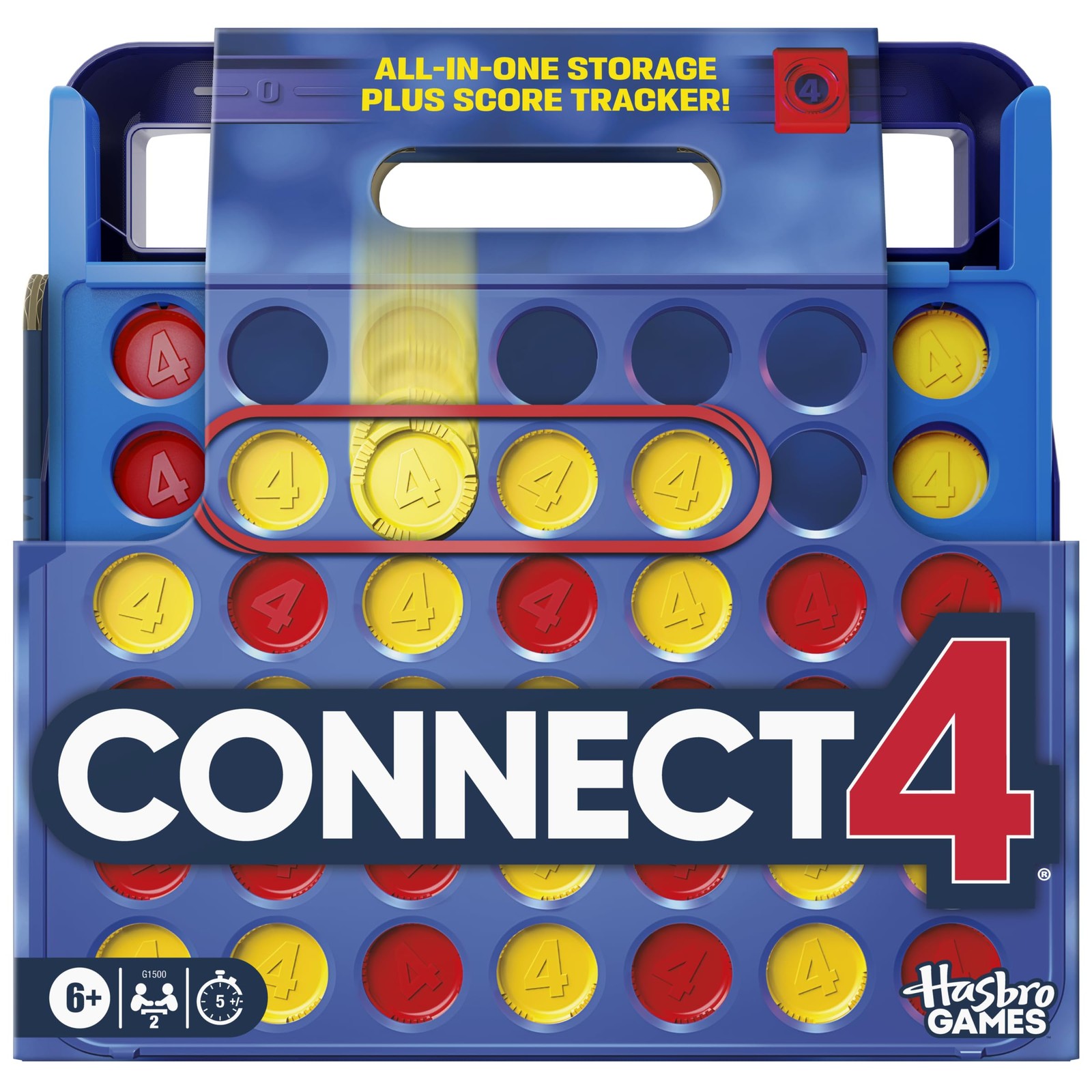 Official Hasbro Games Connect 4 Game (2025 Edition) | All-in-1 Multicolor