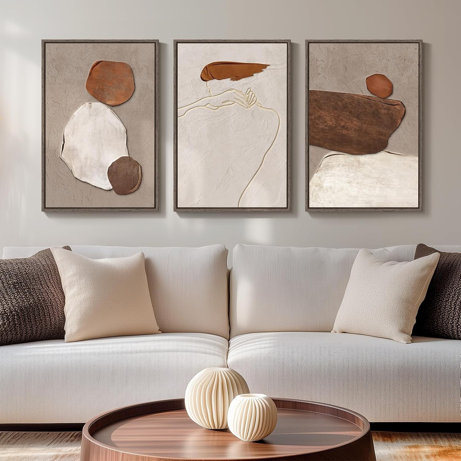 🖼️ 3 Piece Modern Rustic Abstract Wall Art Set 16x24\