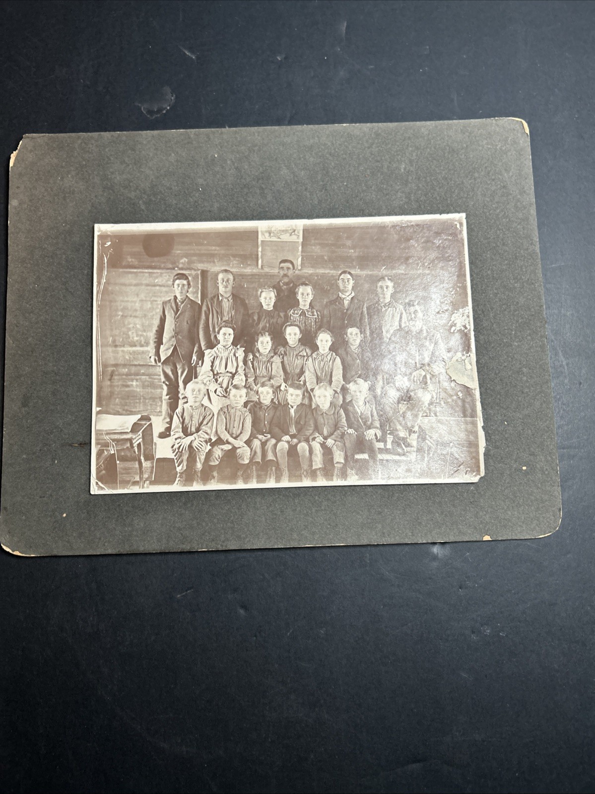 Early Black And White Classroom Cabinet Card Photo