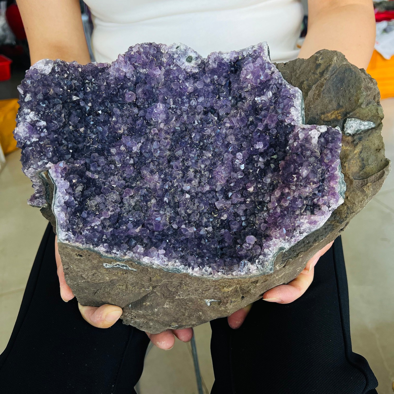 14.41LB Natural amethyst crystal cave raw stone mineral specimen 6550g