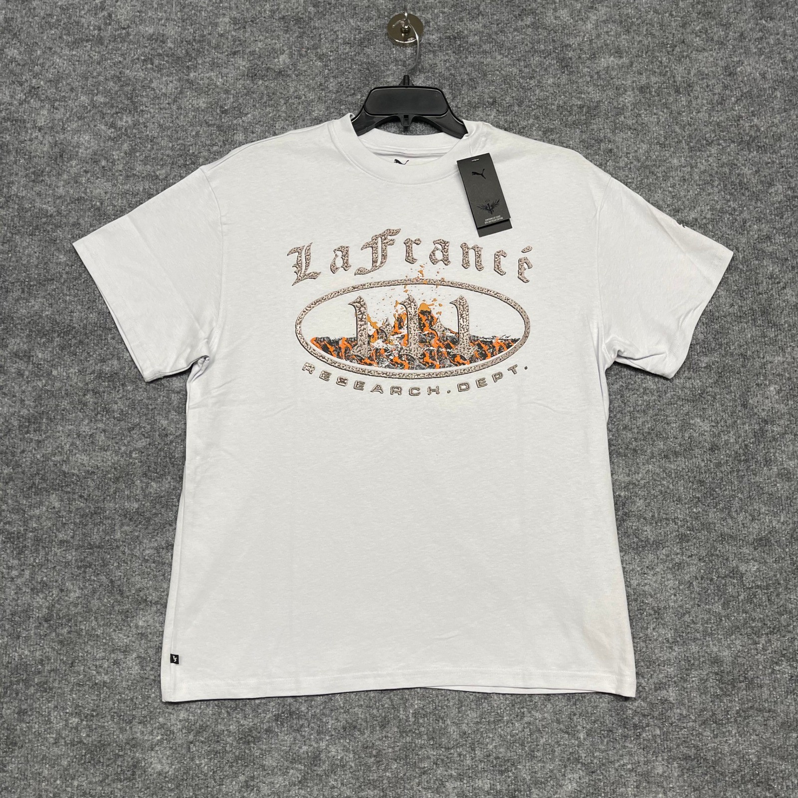 PUMA x LaMelo Ball Shirt Mens Small White Silver Mist LaFrance HEEM Tee Graphic