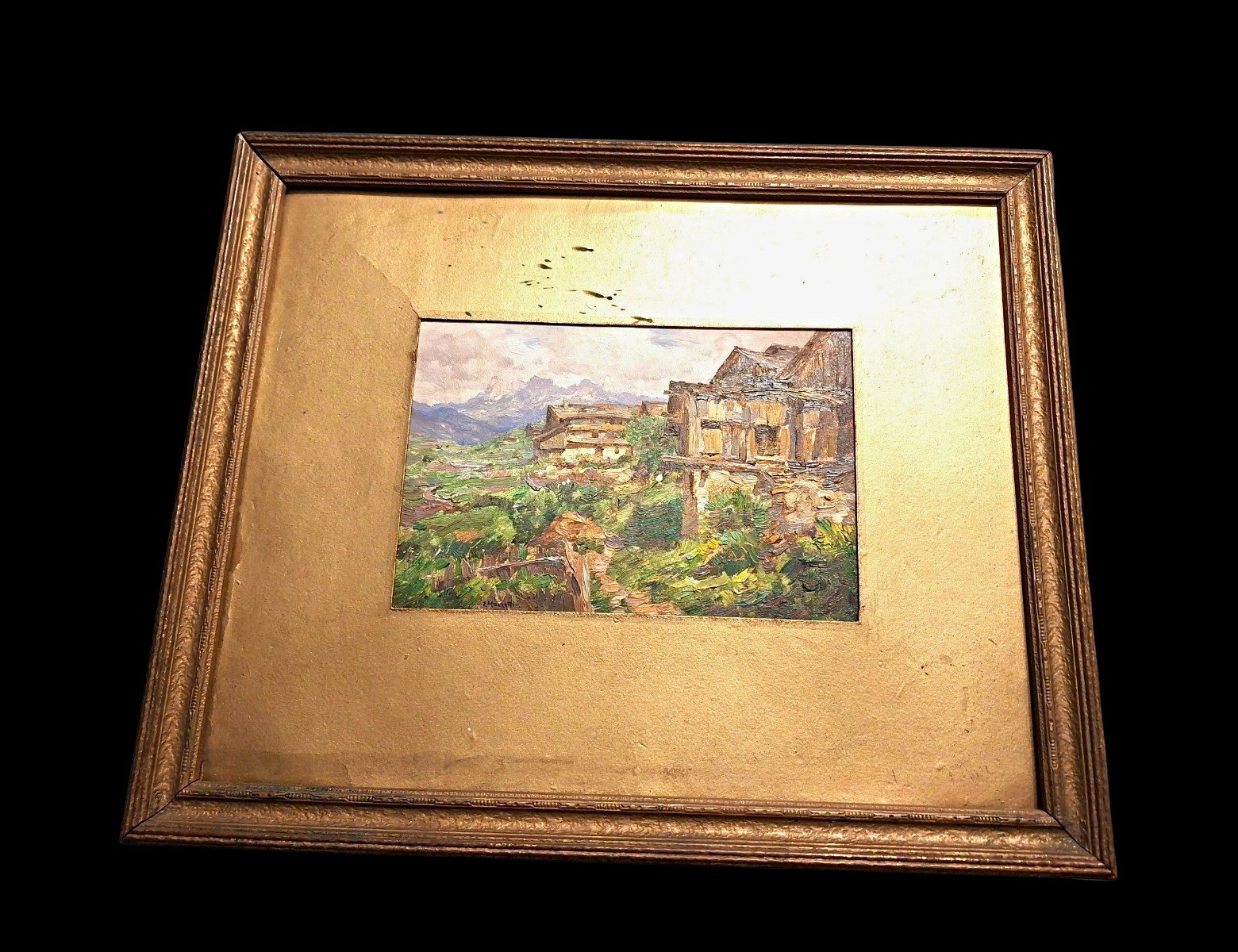 Emo Mazzetti Signed 1920 Cortina d\'Ampezzo Italy Oil Landscape, Framed