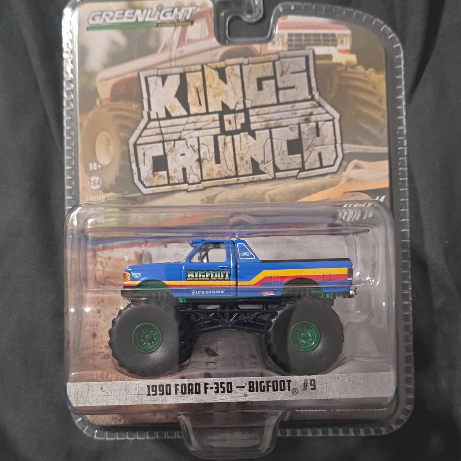 GreenLight Kings of Crunch Bigfoot #9 1990 Ford F-350 Monster Truck 1:64