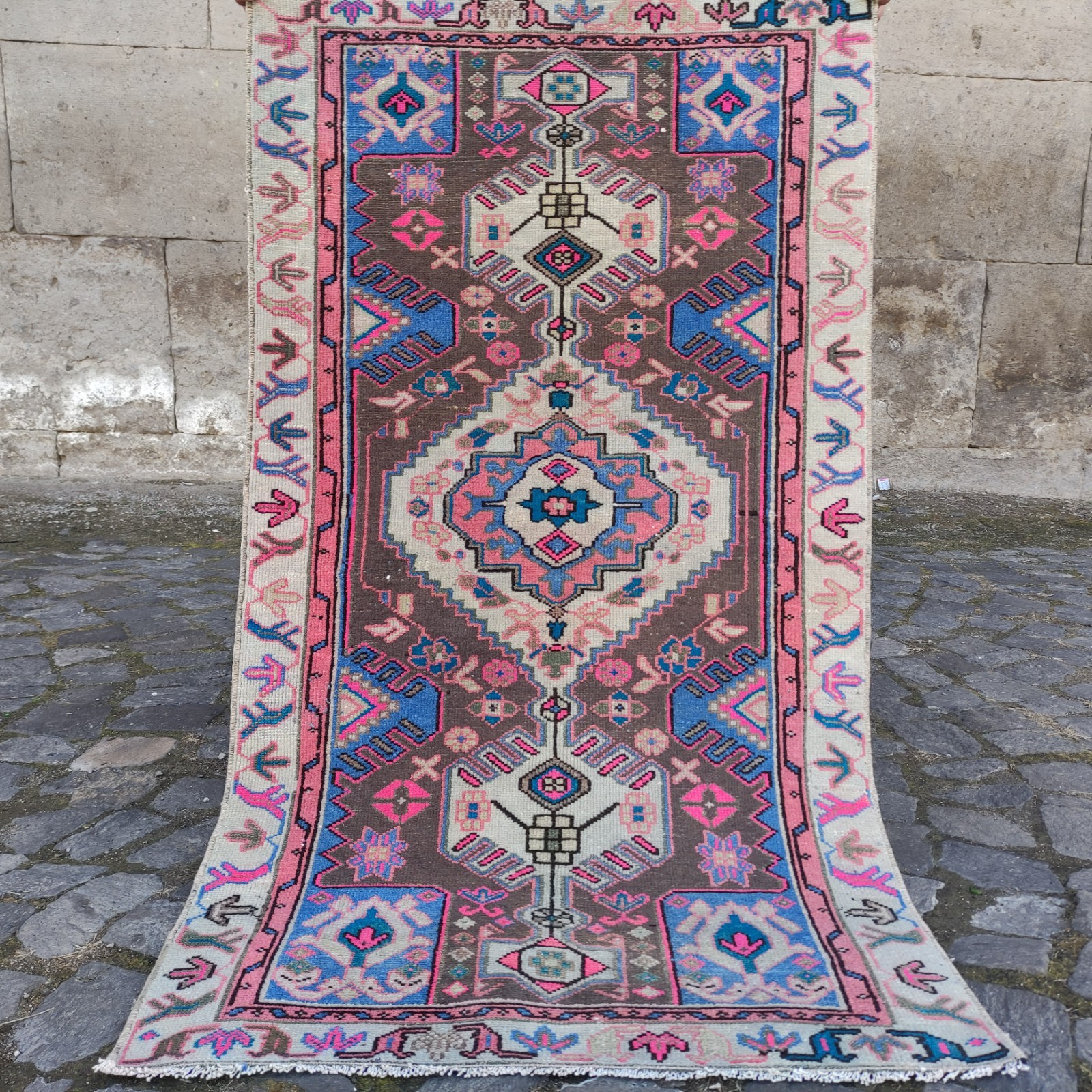 Vintage Caucasian handmade kitchen rug 2x4 mini runner oriental rug 2.3 x 4.1 ft Vintage Caucasian handmade kitchen rug 2x4 mini runner oriental rug 2.3 x 4.1 ft