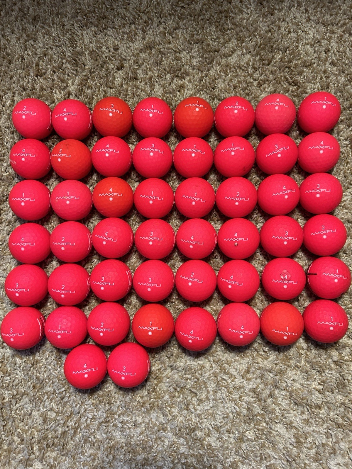 50 Mint Maxfli Red Matte Finish Golf Balls 