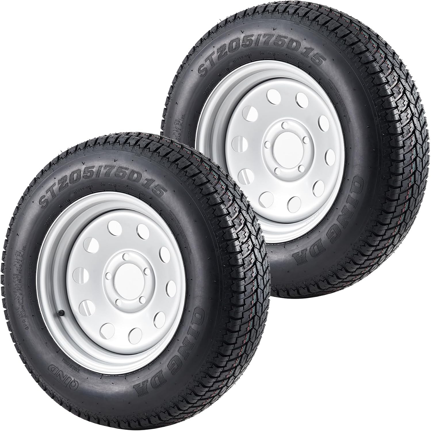 2Pc Trailer Wheels ST205/75D15 Tires 15 2Pc Trailer Wheels ST205/75D15 Tires 15