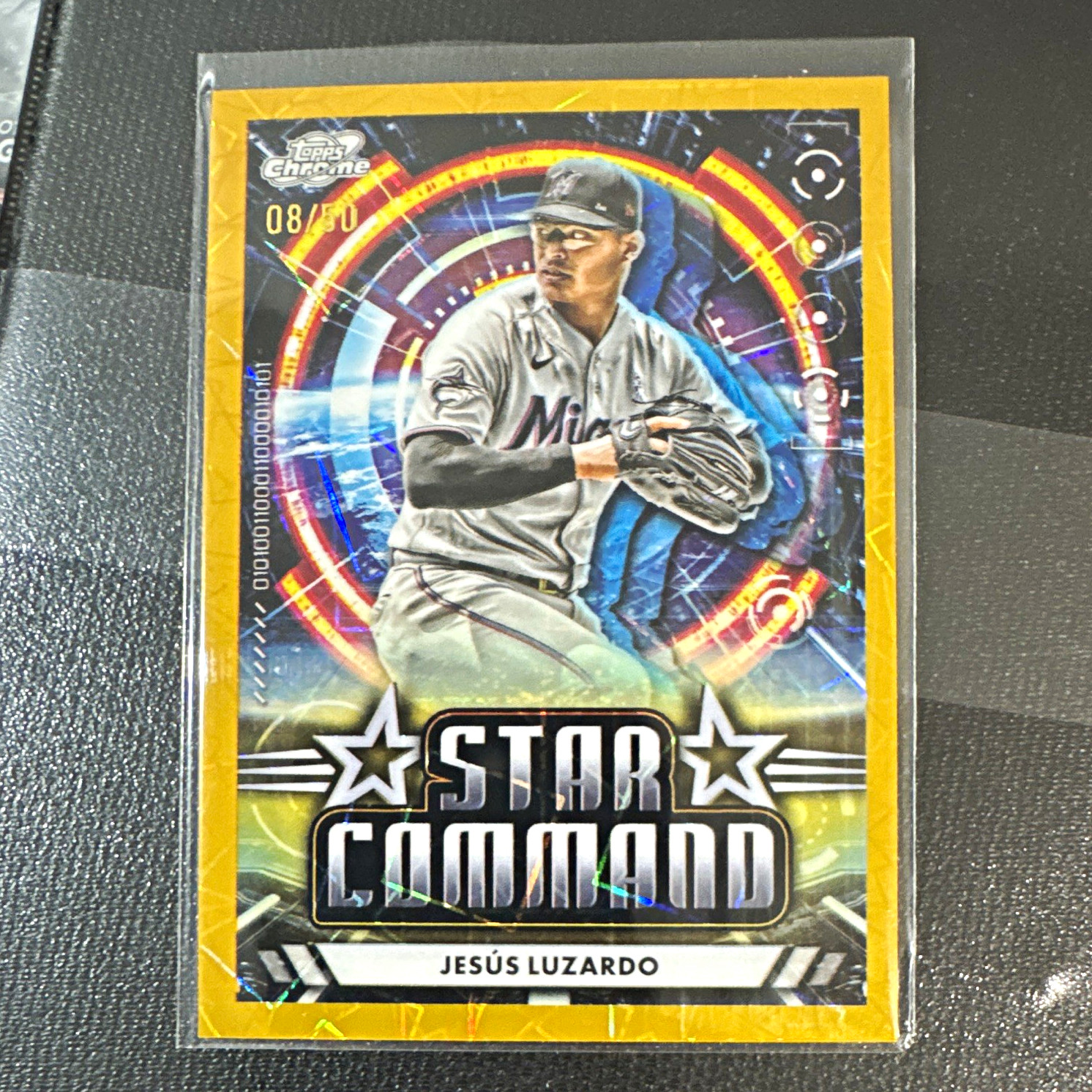 Topps 2024 Cosmic Chrome Star Command Jesus Luzardo Gold Interstellar /50 Topps 2024 Cosmic Chrome Star Command Jesus Luzardo Gold Interstellar /50