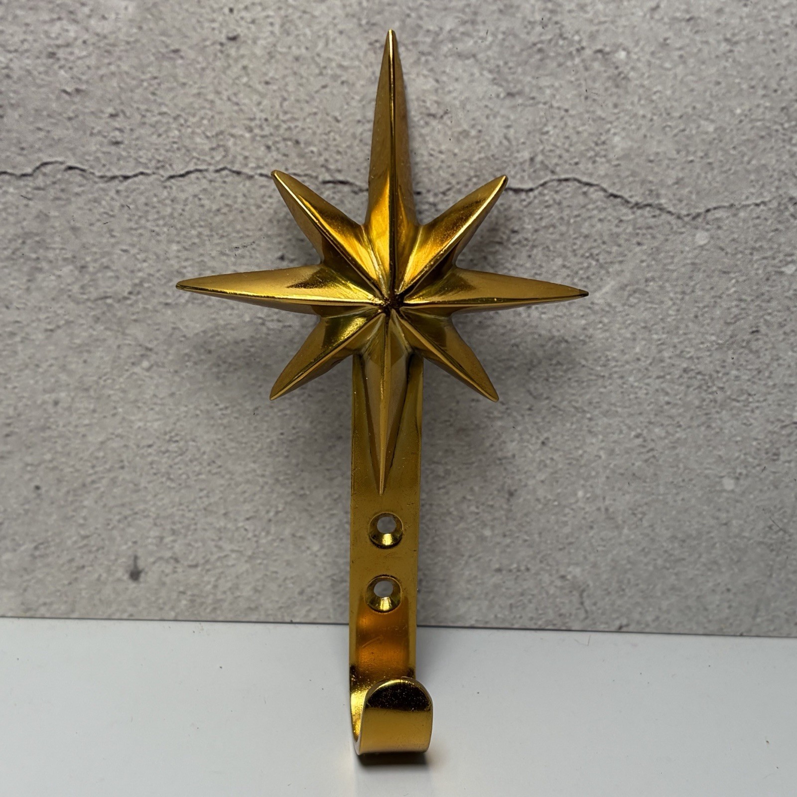 MCM Atomic Starburst Metal Brass Robe Towel Hook Holder Wall Mount Bathroom 5.5 MCM Atomic Starburst Metal Brass Robe Towel Hook Holder Wall Mount Bathroom 5.5