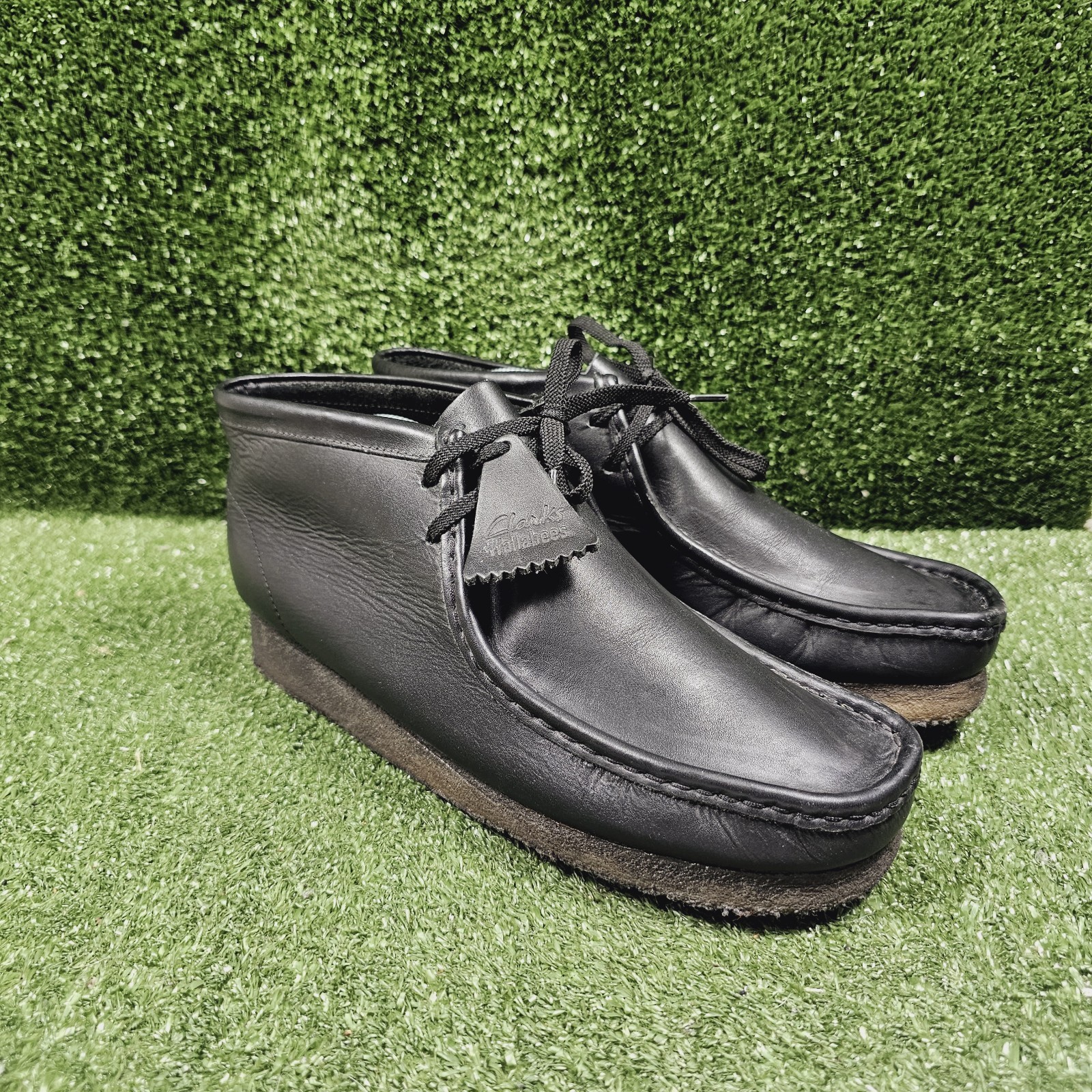 Clark’s Original Wallabee Black Leather Lace Up Ankle Boots Mens Size 11