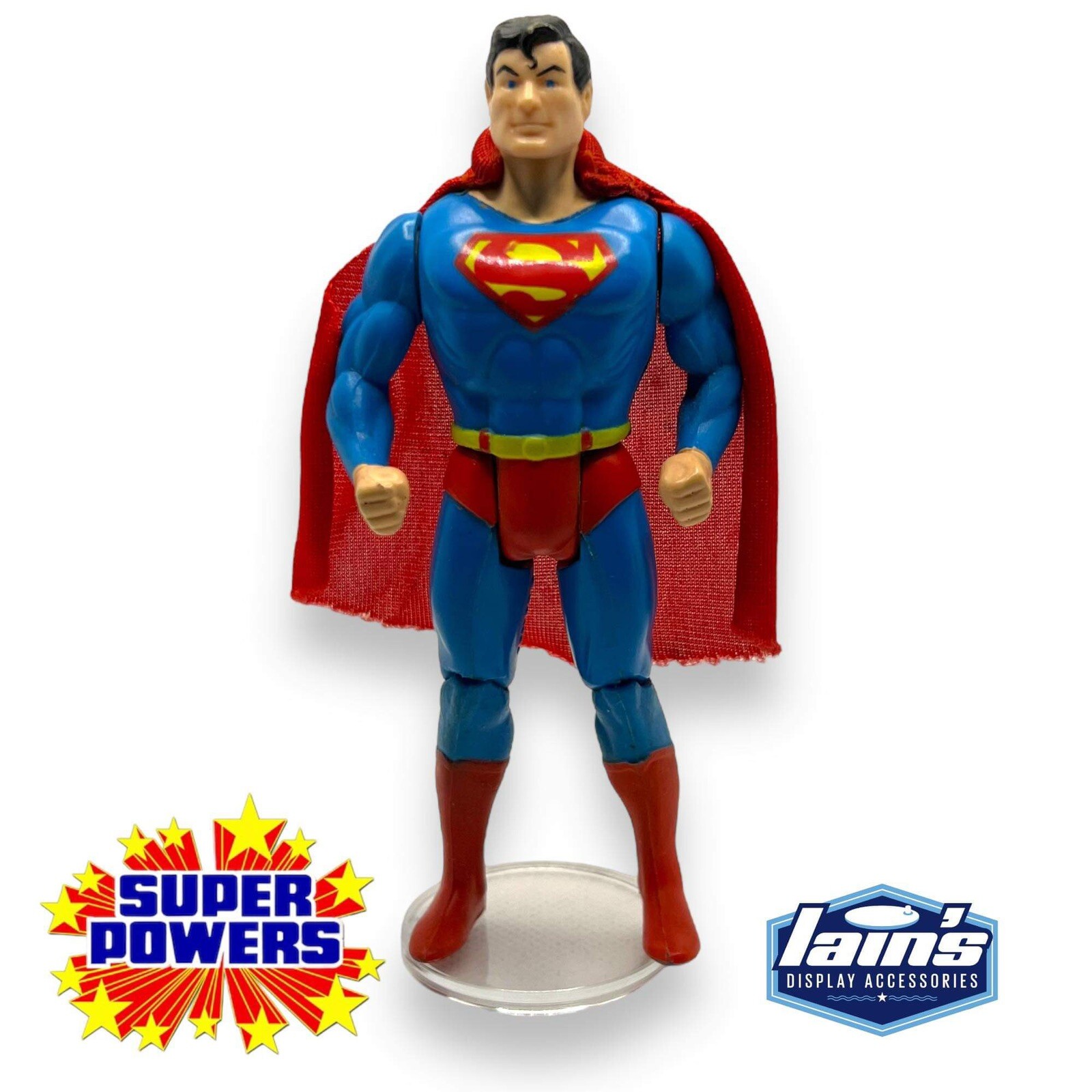 20 x Vintage Super Powers Action Figure Stands - Clear (T2c) 20 x Vintage Super Powers Action Figure Stands - Clear (T2c)