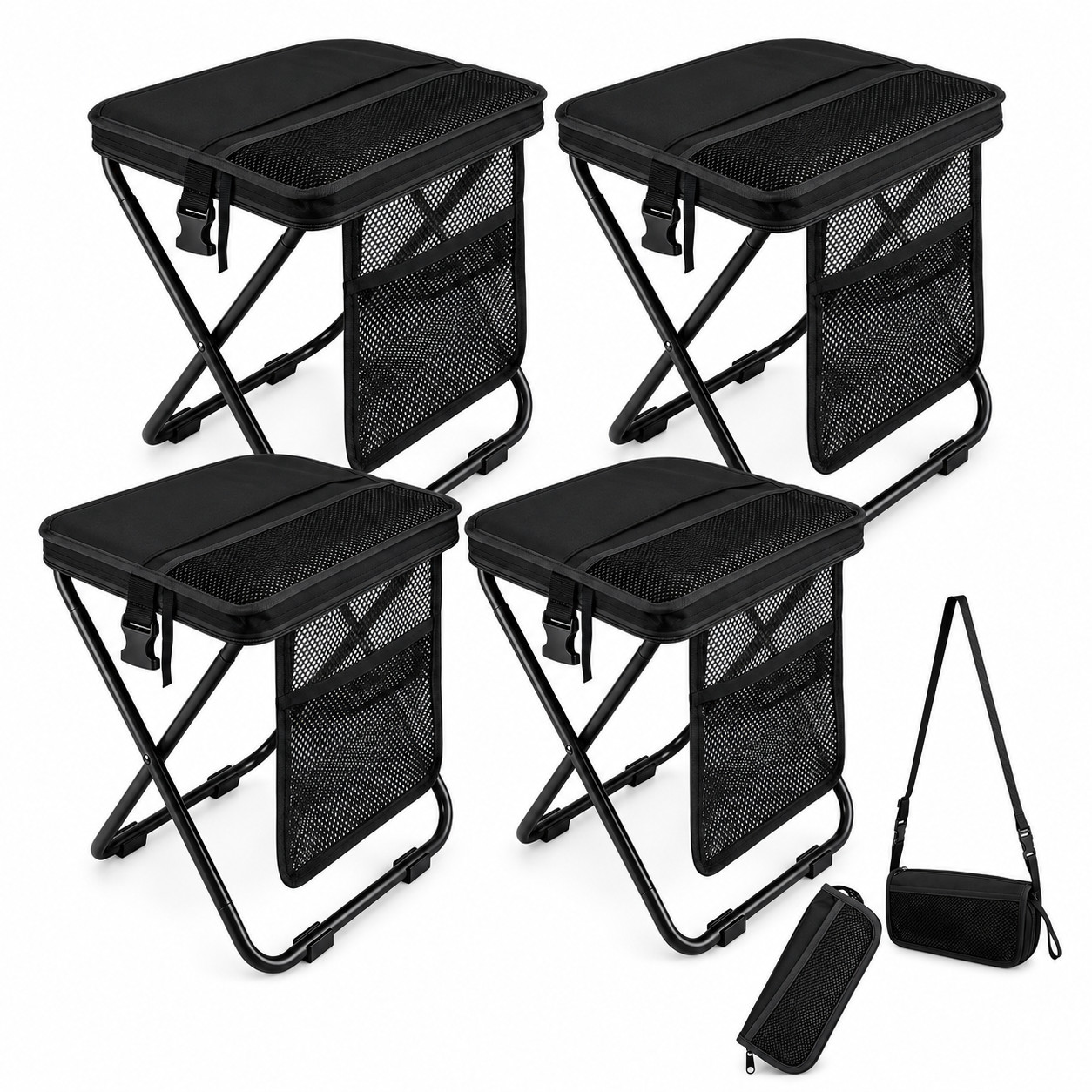 GMOX Pocket Chair 2/4PCS Collapsible Stool Chair Portable Folding Fishing Stool