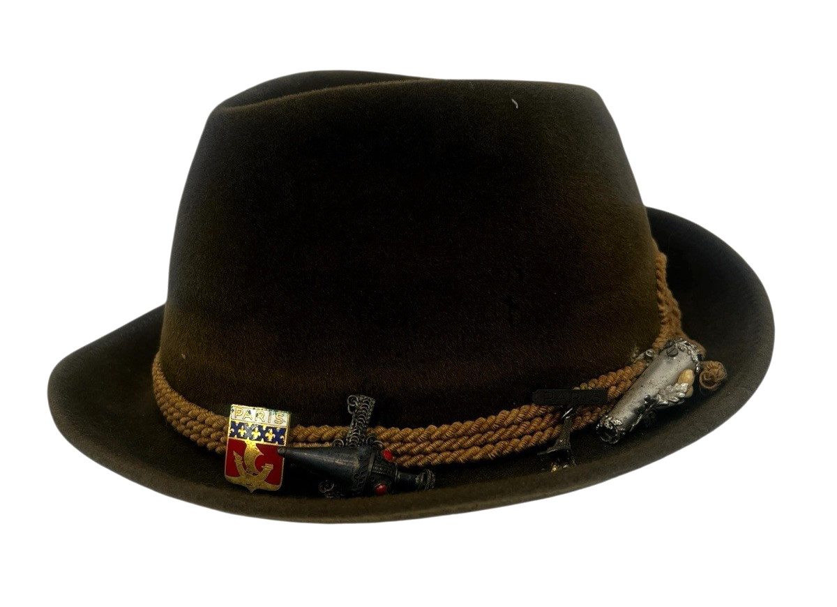 Fein Kaller Green Echt Velour Fedora Hat Switzerland Paris Octoberfest Size 57