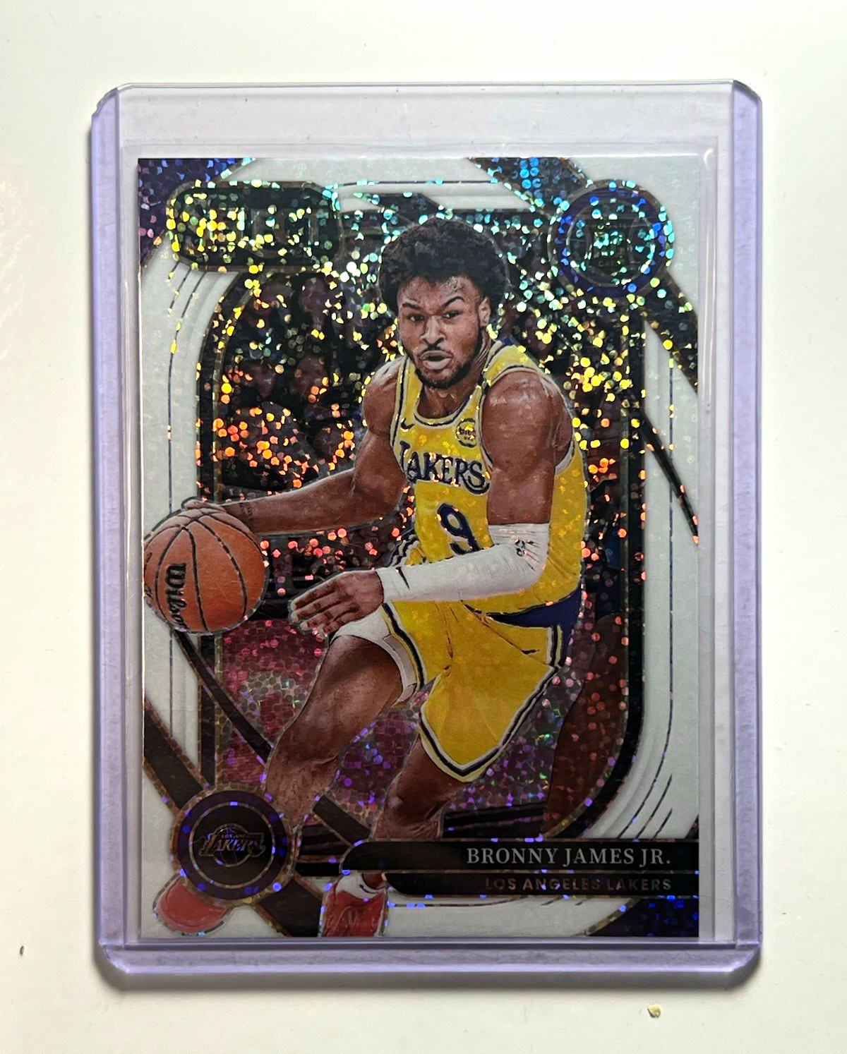 24-25 Panini Select - Courtside Bronny James Jr. White Sparkle Prizm RC #290