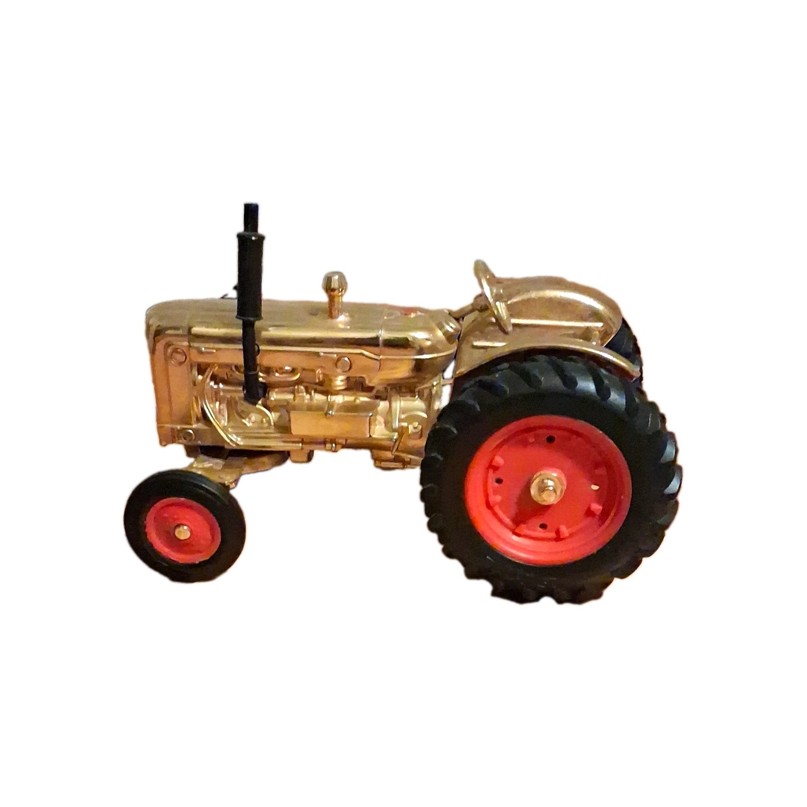 Ertl Diecast Farm Tractor Gold w/ Red Wheels & Black Exhaust Stack