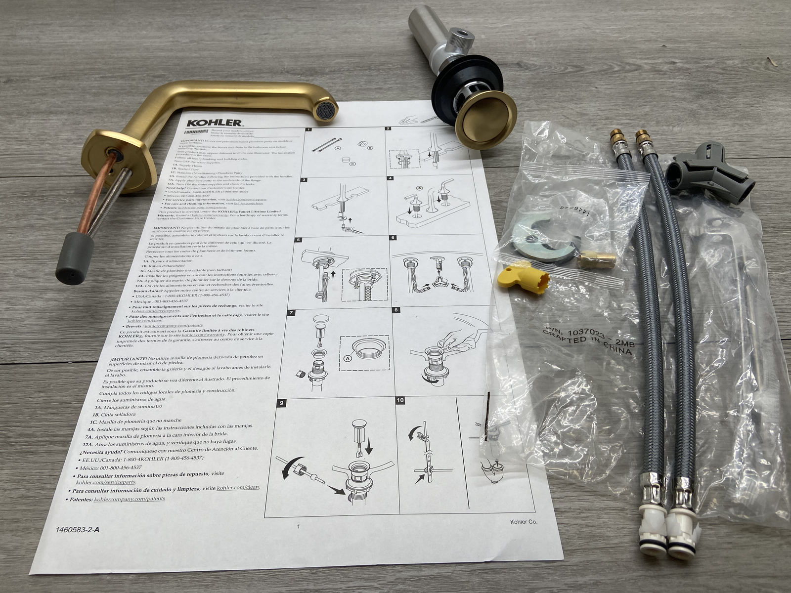 Kohler K-27009-2MB Single Hole Bathroom Faucet with Pop-Up Drain Assembly *READ* Kohler K-27009-2MB Single Hole Bathroom Faucet with Pop-Up Drain Assembly *READ*