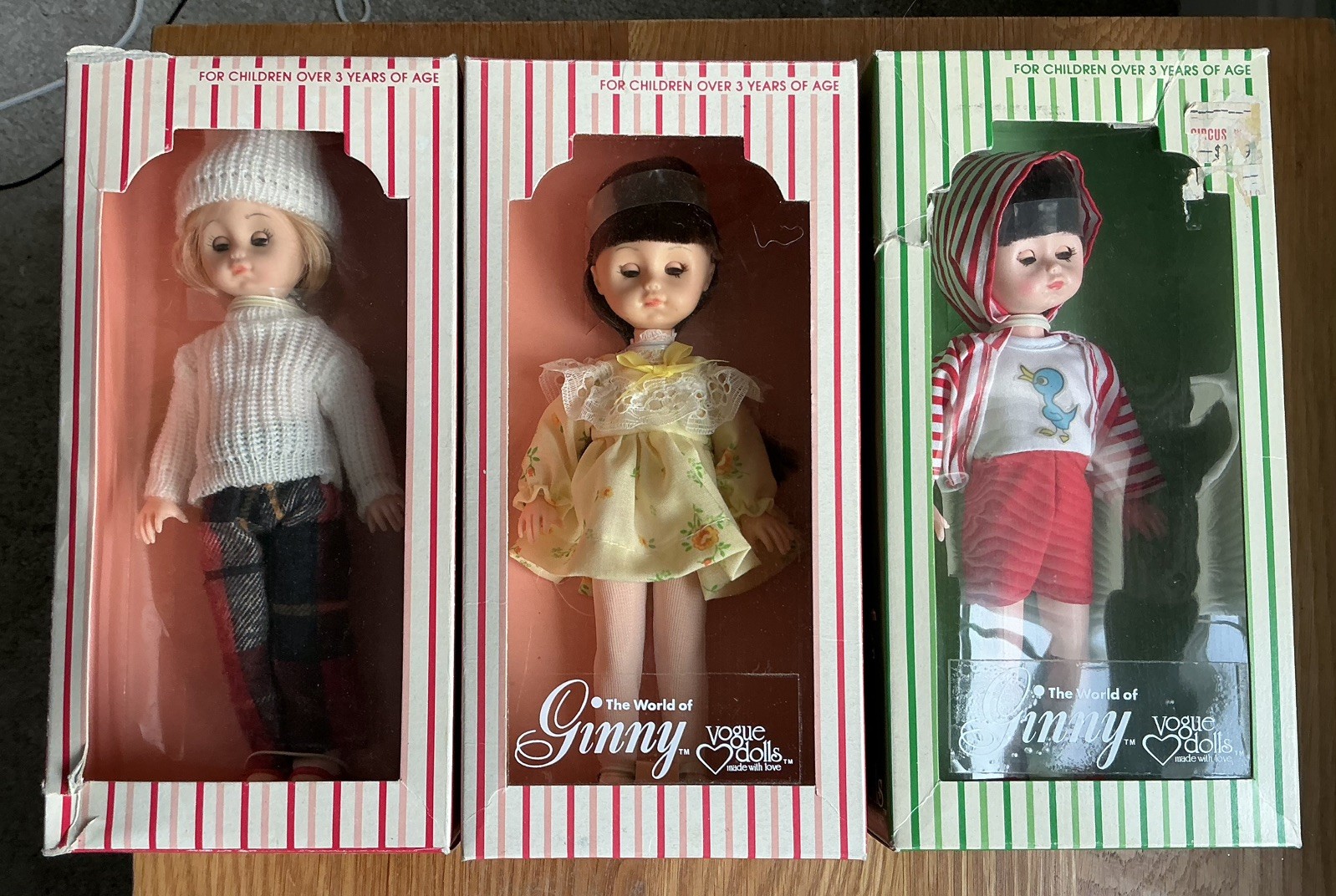 3 Vintage 1978 Vogue Ginny Dolls MIB 