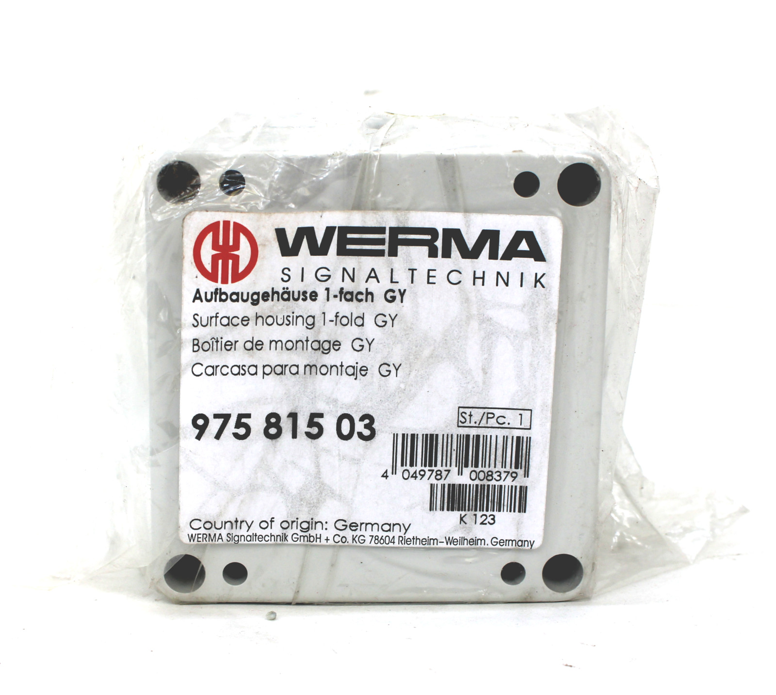 Werma 975 815 03 Surface-Mount Housing for LED Beacon 801
