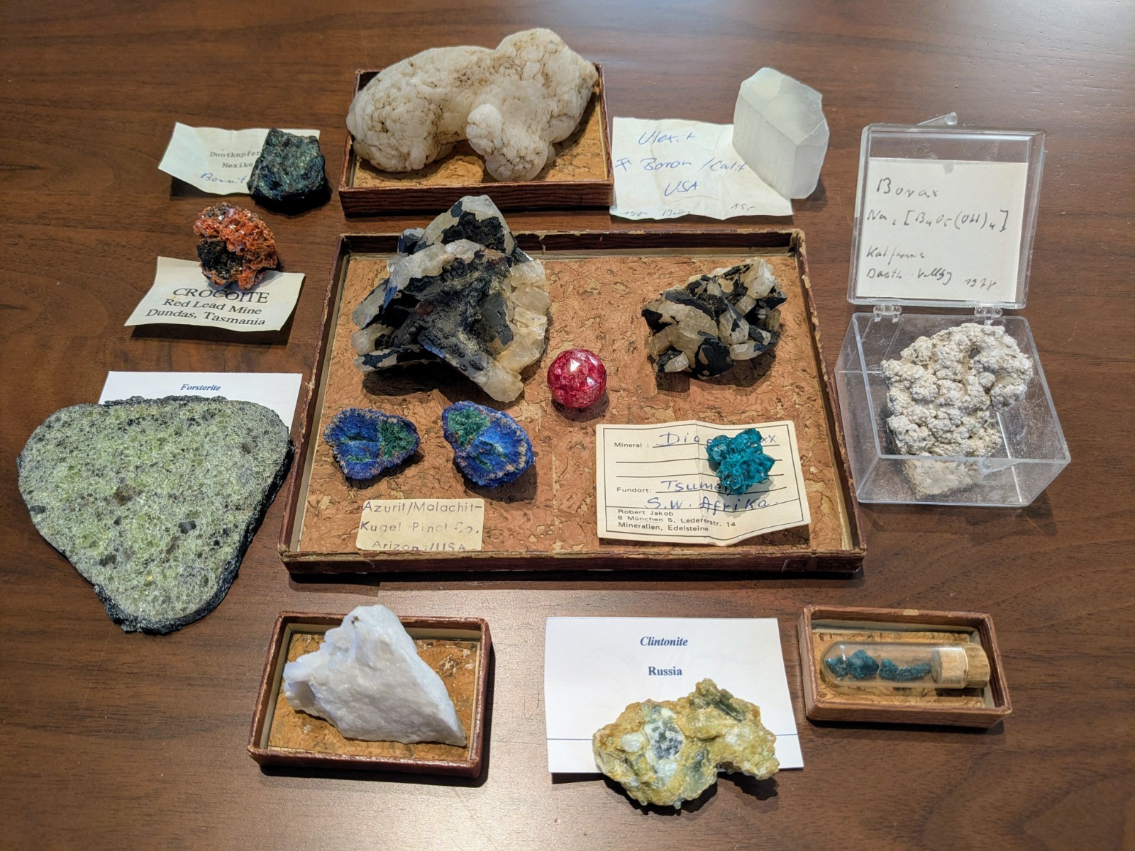 Antique mineral collection, early 1900s - 14 specimens (read desc)