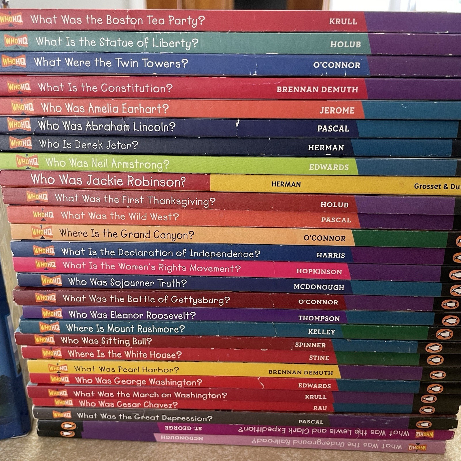 Who HQ What Was? What Is? Who Was? History Book Lot 27 Books w/ Storage Box