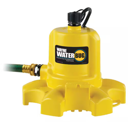 Wayne 1/6 HP WaterBUG Submersible Utility Pump with Multi-Flo Technology