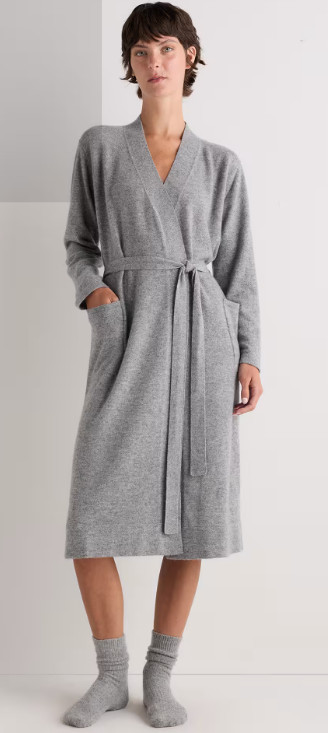 NWT QUINCE MONGOLIAN CASHMERE ROBE SIZE MEDIUM HEATHER GREY-MSRP $ 174 NWT QUINCE MONGOLIAN CASHMERE ROBE SIZE MEDIUM HEATHER GREY-MSRP $ 174