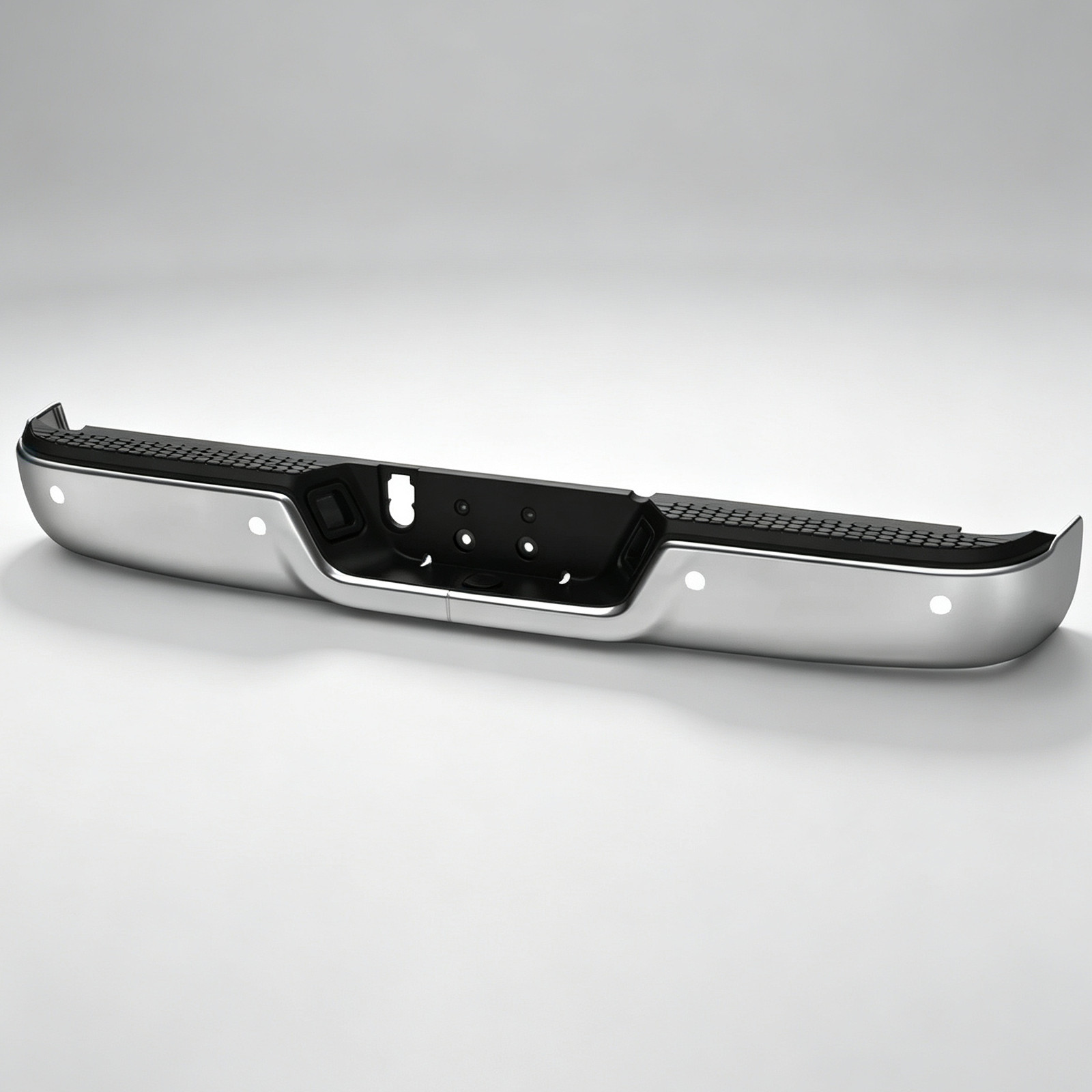 Chrome Rear Step Bumper For 2009-2018 Ram 1500 W/ Sensor W/ Single Exhaust