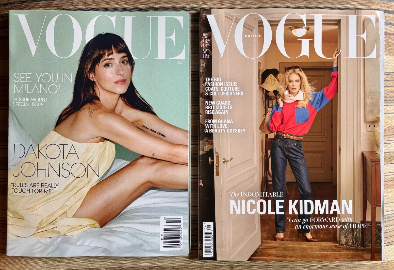 2 MAGAZINES British VOGUE Nicole Kidman SEPTEMBER 2026 October DAKOTA Collection