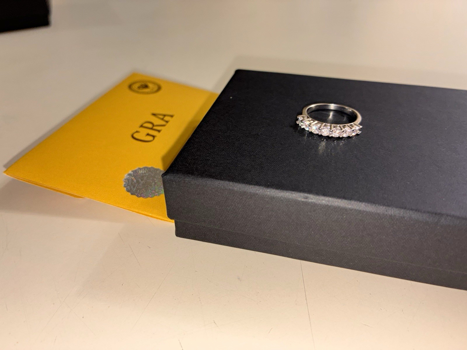 0.7ct D Color Moissanite Ring Size 5 – GRA Certified – New in Box