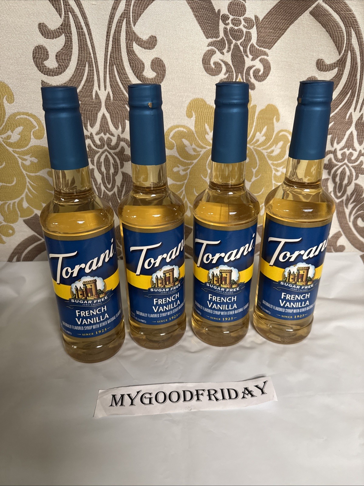 4 Pack -  Torani Sugar-Free French Vanilla Syrup 25.4 fl. oz Each (Exp:8/2027)