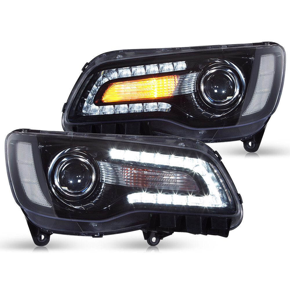 VLAND Projector Dual Beam LED Headlights For Chrysler 300 2011-2023 Front Lamps