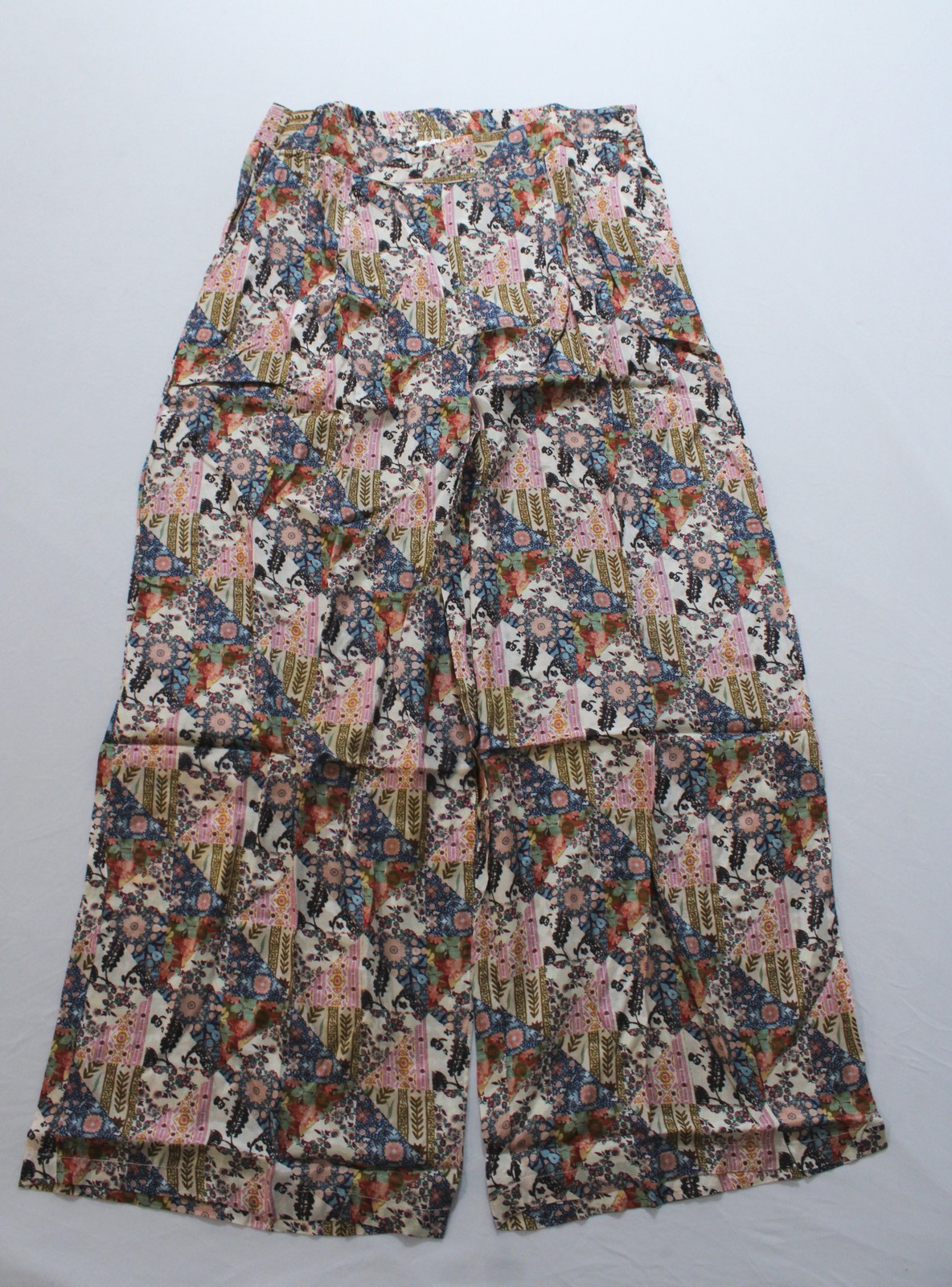 Cienna Women\'s Stretchy Floral Pattern Piper Pants EH6 Multicolor Large NWT