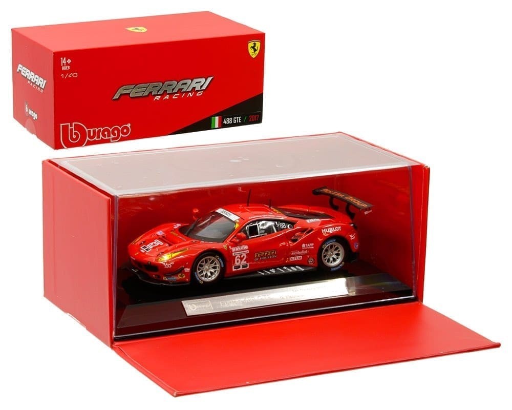 Bburago 1:43 2017 Ferrari 488 GTE – Red -Ferrari Racing 18-36301 with Case New