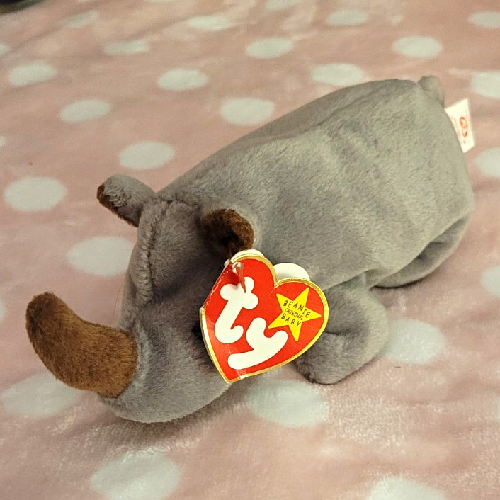 1996 Spike The Rhino Ty Beanie Babie - Rare With Tag Errors 1996 Spike The Rhino Ty Beanie Babie - Rare With Tag Errors