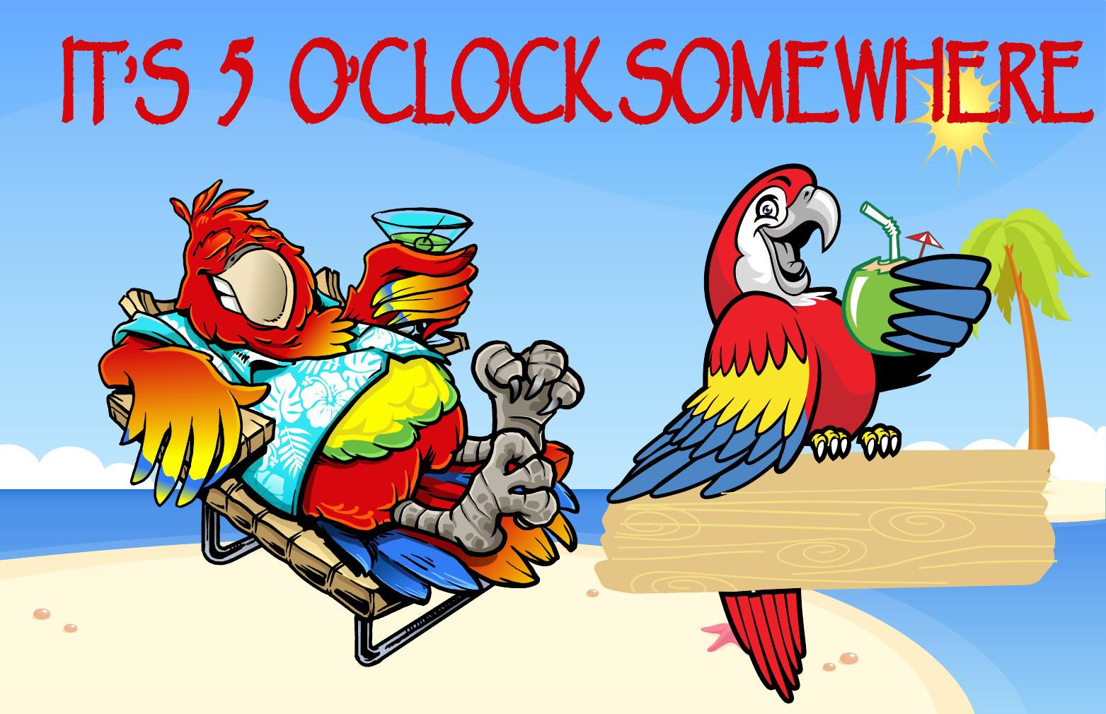  its 5 o clock somewhere flag Jimmy buffet party cocktail beer  3\'X5\' FEET 