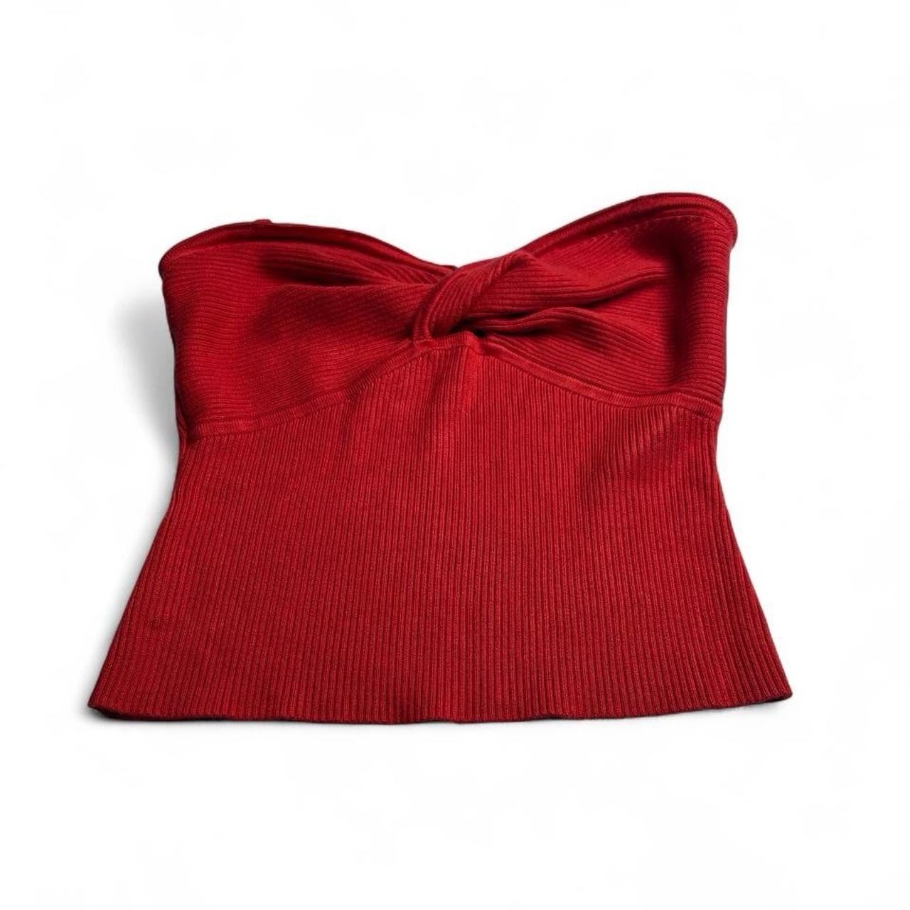 Abercrombie & Fitch Twist Front Ribbed Knot Tube Top Red Size Small Abercrombie & Fitch Twist Front Ribbed Knot Tube Top Red Size Small
