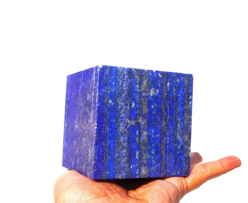 80mm Natural Lapis Lazuli Crystal Cube Deep Blue Crystal Stone Cube Home Decor